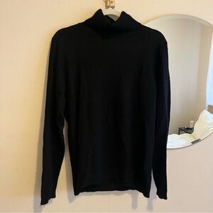 Classic Black Cashmere Turtleneck Sweater